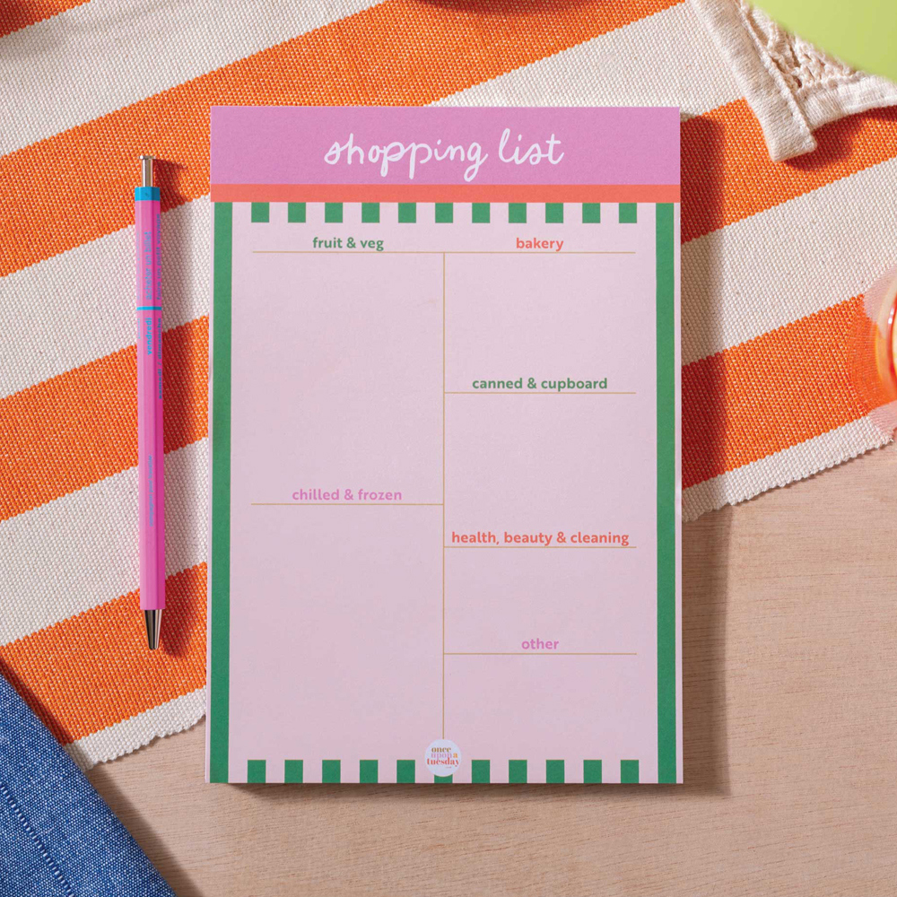 Good Tuesday Weekly Shopping List Pad A5 Cabana Stripe